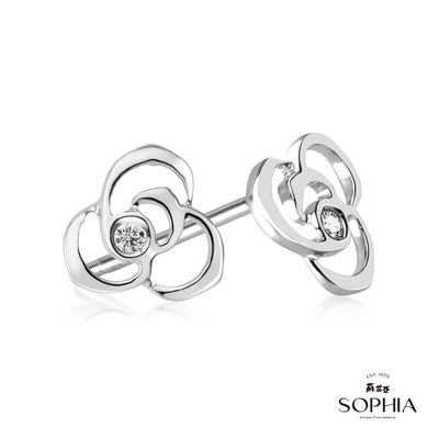SOPHIA 蘇菲亞珠寶 - 薔薇 18K金 鑽石耳環