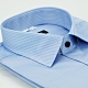 金安德森 藍底白條紋黑釦窄版短袖襯衫 product thumbnail 1