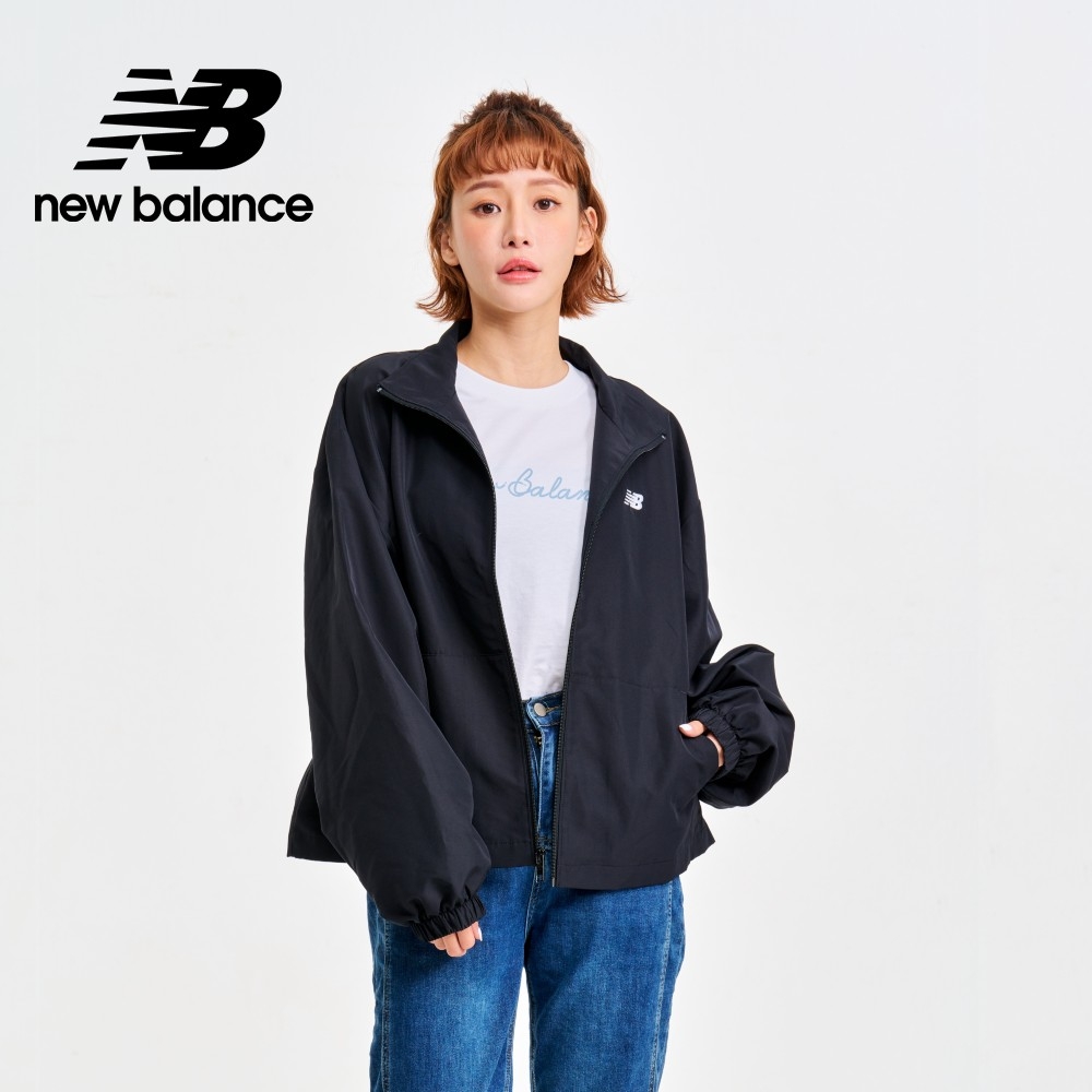 【New Balance】 拉鍊風衣外套_女性_黑色_WJ41500BK