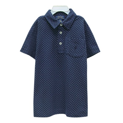 Ralph Lauren 大童經典小馬點點短袖POLO衫-藍色(XL/18-20歲)