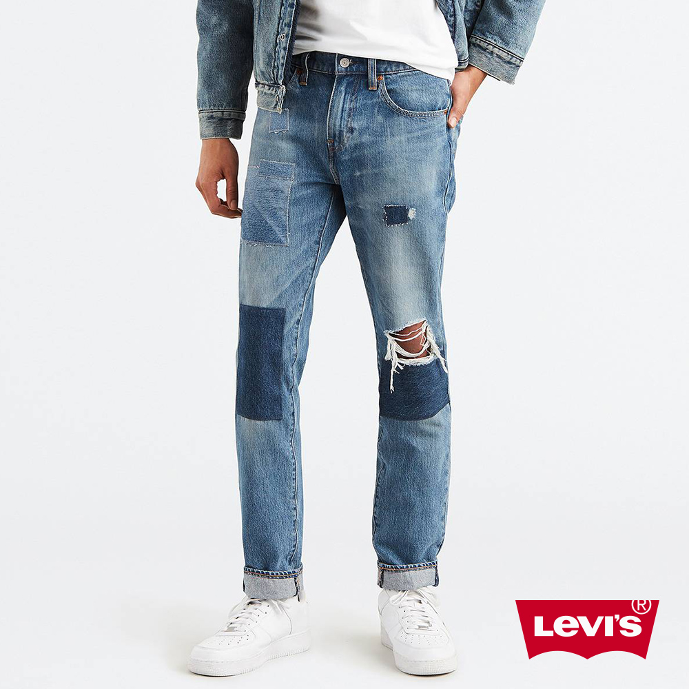 Levis 男款 511 低腰修身窄管牛仔長褲 破壞補丁