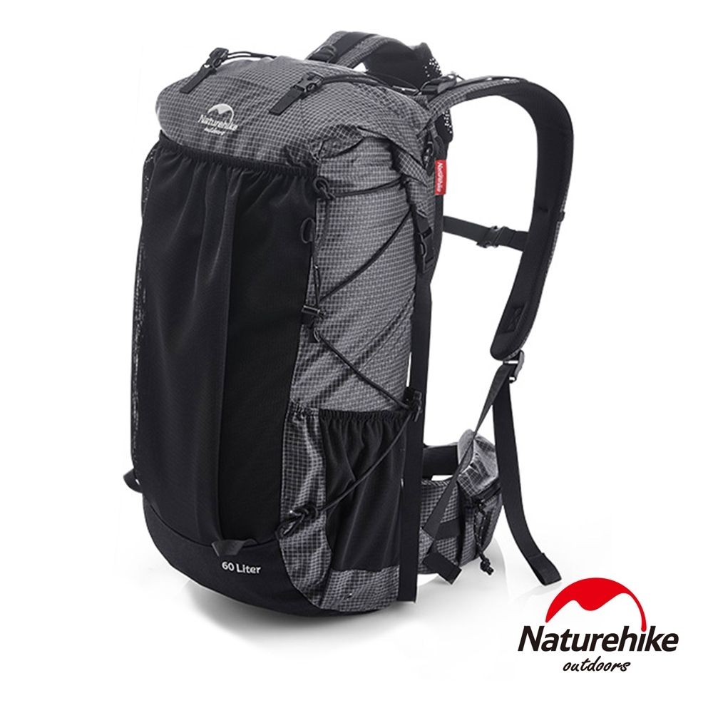 Naturehike 60+5L ROCK徒步重裝登山後背包 自助旅行包 黑色-急