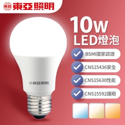 【東亞照明】1入組 10W LED燈泡 省電燈泡 長壽命 柔和光線