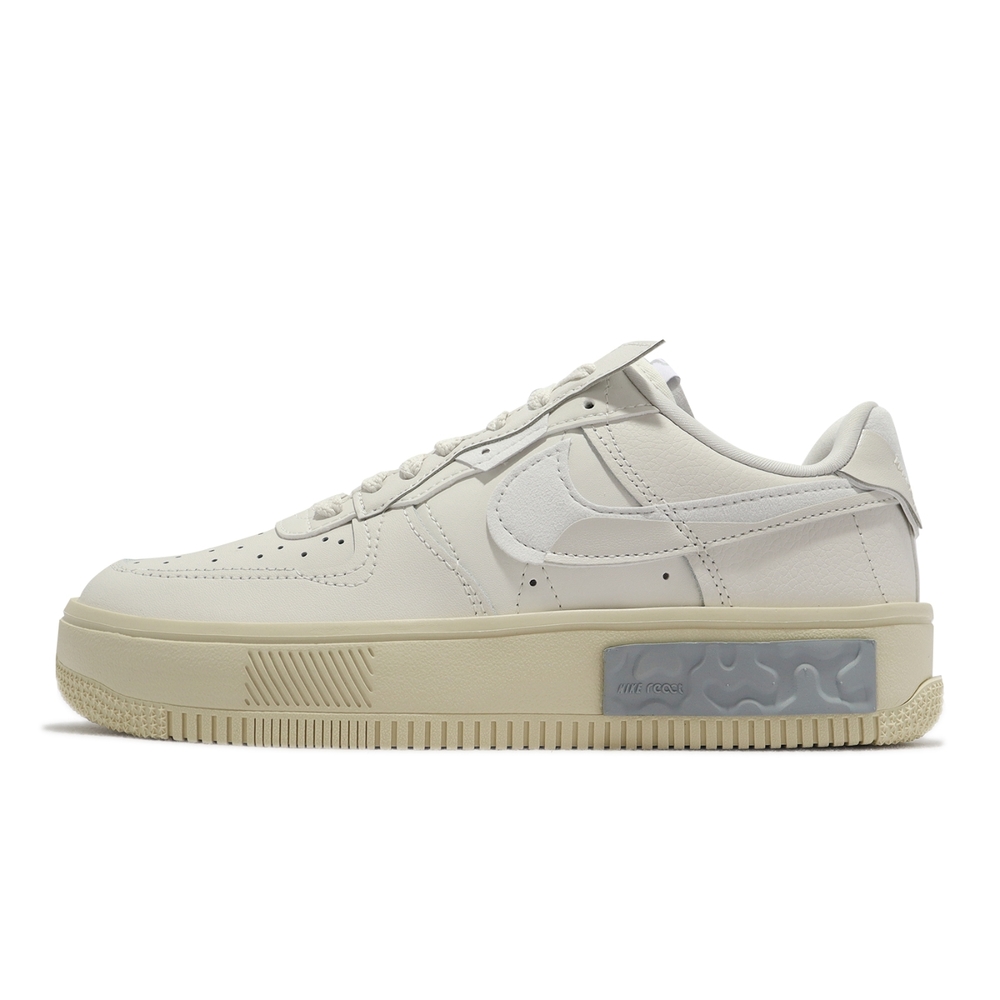 Nike 休閒鞋Wmns Air Force 1 Fontanka 米白灰女鞋AF1 奶油解構厚底