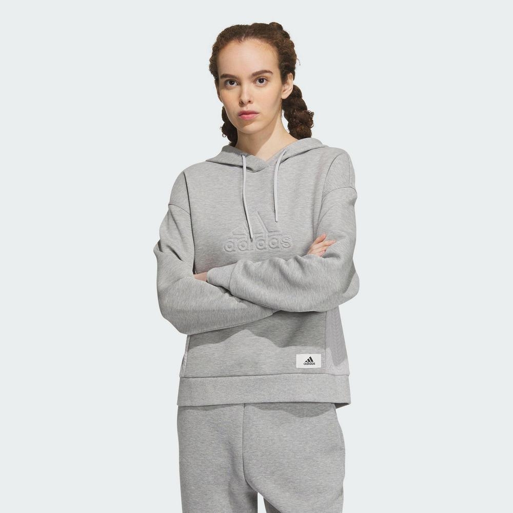 ADIDAS LOUNGE HOODY 女連帽上衣-灰-IP0754