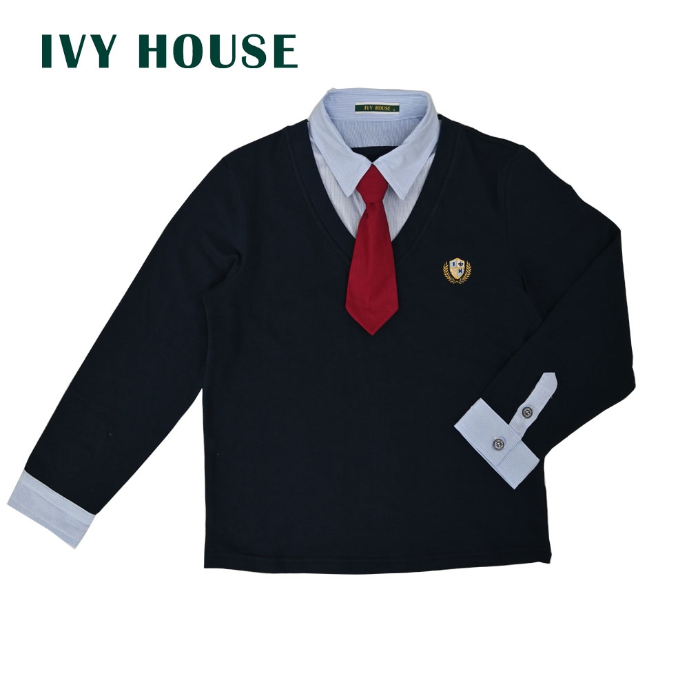 IVY HOUSE常春藤 經典男童加領帶正式仿兩件式上衣(110cm~150cm)261703