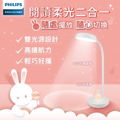 Philips 飛利浦 66206 軟萌兔 多功能充電檯燈(PD054)