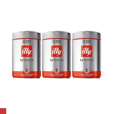 illy 摩卡壺 MOKA 咖啡粉 (250g/罐) 3入組