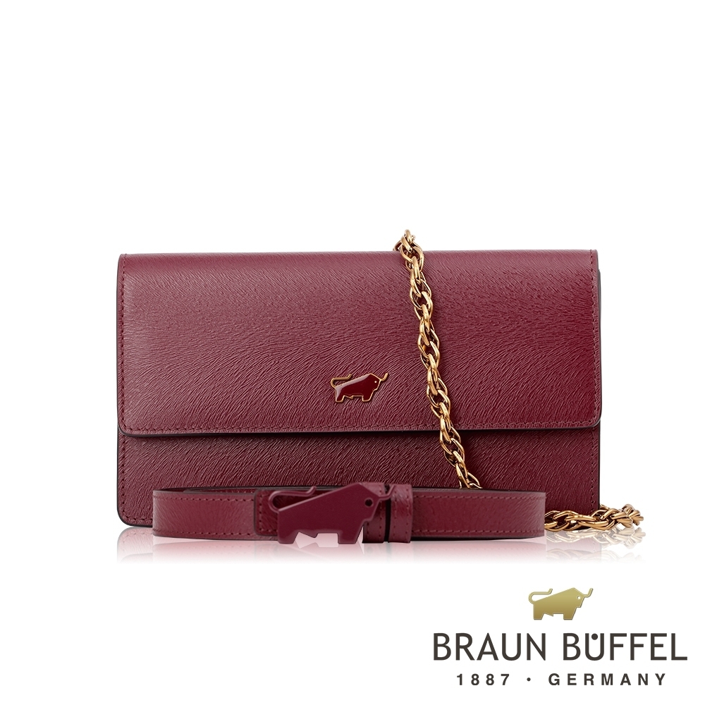 【BRAUN BUFFEL 德國小金牛】台灣總代理 奧菲莉亞R 三用包-深櫻桃色/BF643-R06-MD