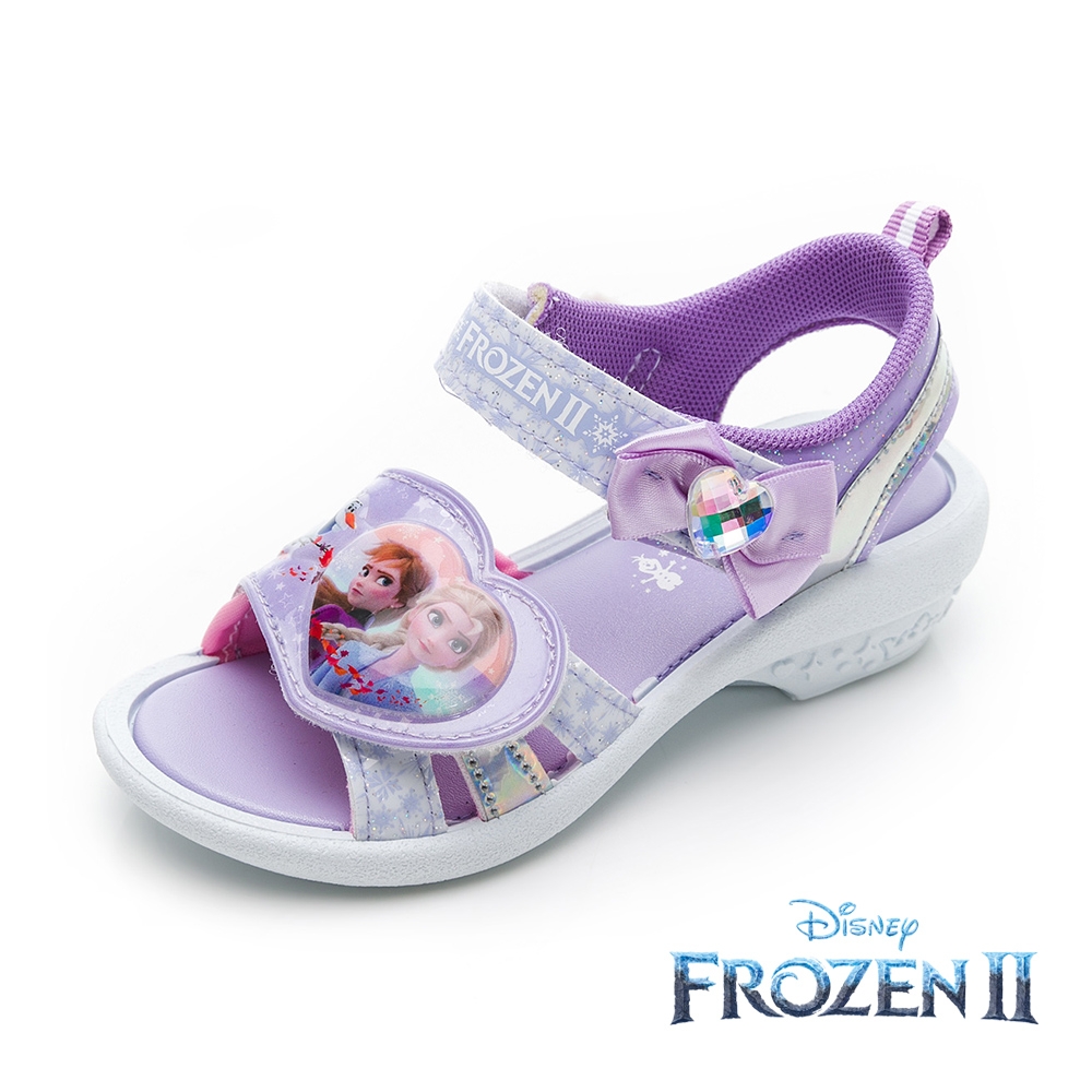 【Disney 迪士尼】冰雪奇緣2 電燈涼鞋/童鞋 絆帶 魔鬼氈 舒適 正版台灣製(FNKT25067粉紫)