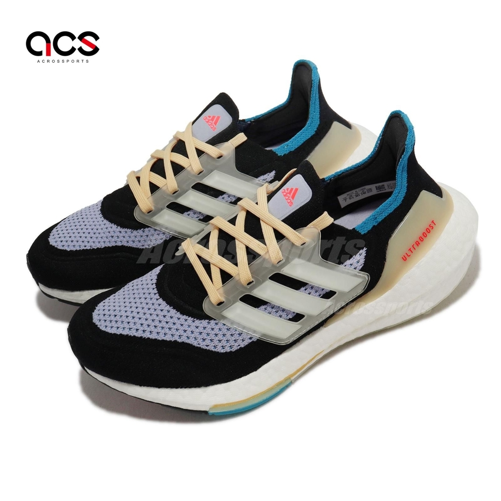 Adidas 慢跑鞋 Ultraboost 21 W 女鞋 黑 紫 藍 襪套式 BOOST 輪胎大底 愛迪達 S23836