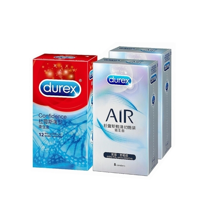 【Durex杜蕾斯】AIR輕薄幻隱裝衛生套8入*2盒+薄型裝12入