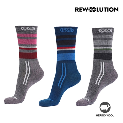 【Rewoolution】TREKK 輕量羊毛健行襪[灰/紅/深藍/灰色] 羊毛襪 義大利品牌 登山必備 吸濕排汗 REBB1NAB02