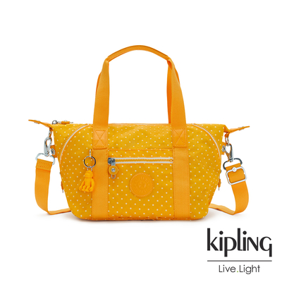 Kipling 點點奶油萊姆黃手提側背包-ART MINI