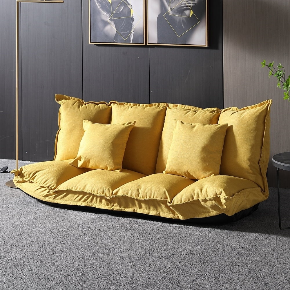 MUNA 968#黃色多段式和室沙發椅/沙發床 160X75X55cm