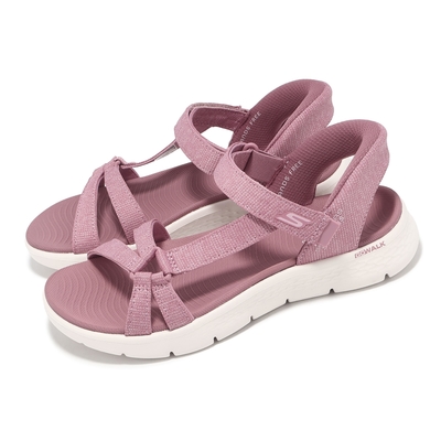 Skechers 涼鞋 Go Walk Flex Sandal-ILLUMINATE Slip-Ins 女鞋 粉 白 避震 輕量 涼拖鞋 141481MVE