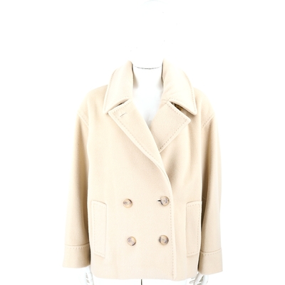 MARELLA Merce 雙排釦明線杏色純羊毛外套 大衣