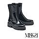 中筒靴 MISS 21 經典日常純色切爾西厚底中筒雨靴－黑 product thumbnail 1