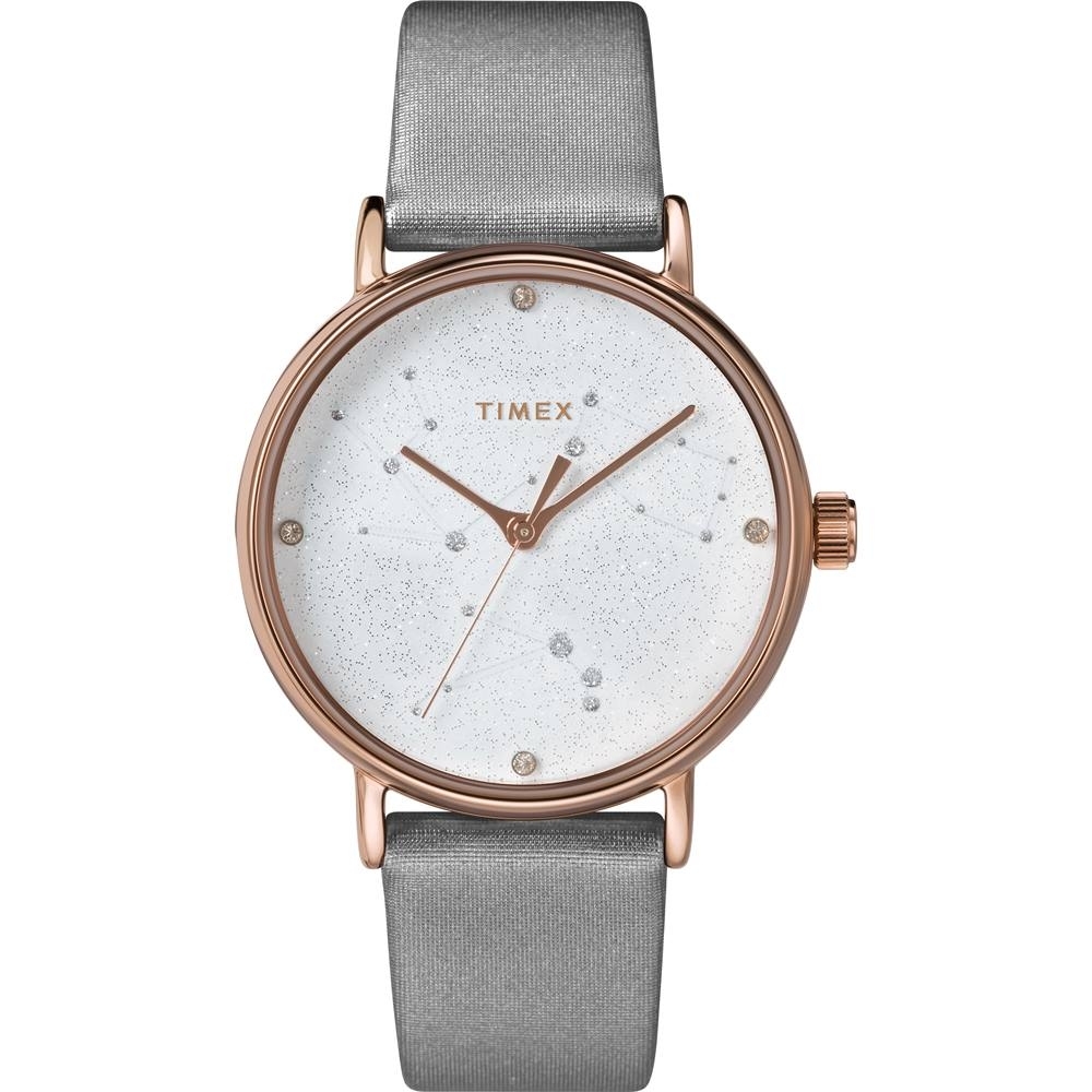 TIMEX 天美時 復刻系列 Swarovski星象手錶-灰/37mm