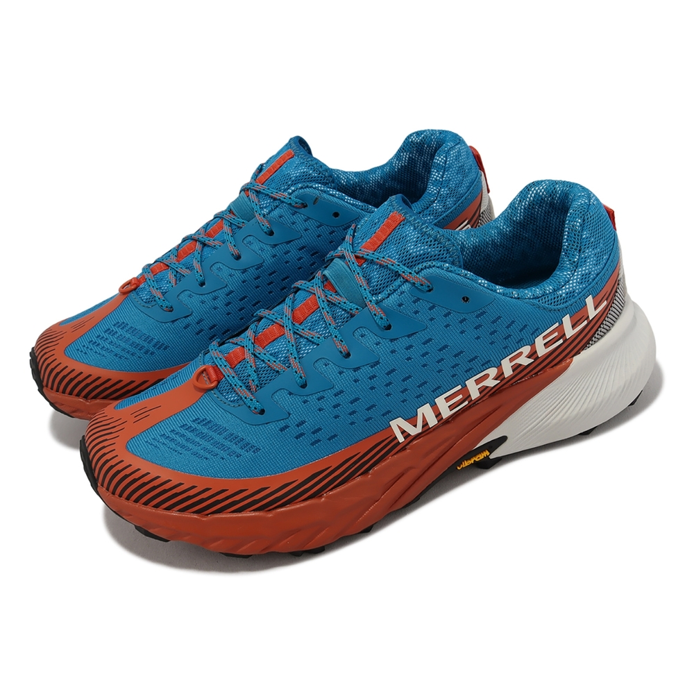 Merrell 戶外鞋 Agility Peak 5 男鞋 女鞋 藍 橘 黃金大底 郊山 登山 越野 ML067755