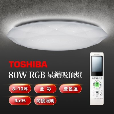 東芝 TOSHIBA 星鑽80W美肌 LED吸頂燈 LEDTWRGB20-01S 8-10坪適用