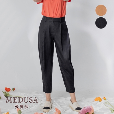 現貨【MEDUSA 曼度莎】繭形亞麻休閒長褲 - 2色（M-XL）｜女長褲 亞麻長褲 顯瘦長褲