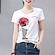 初色  時尚女孩印花短袖T恤-白色-(M-2XL可選) product thumbnail 1