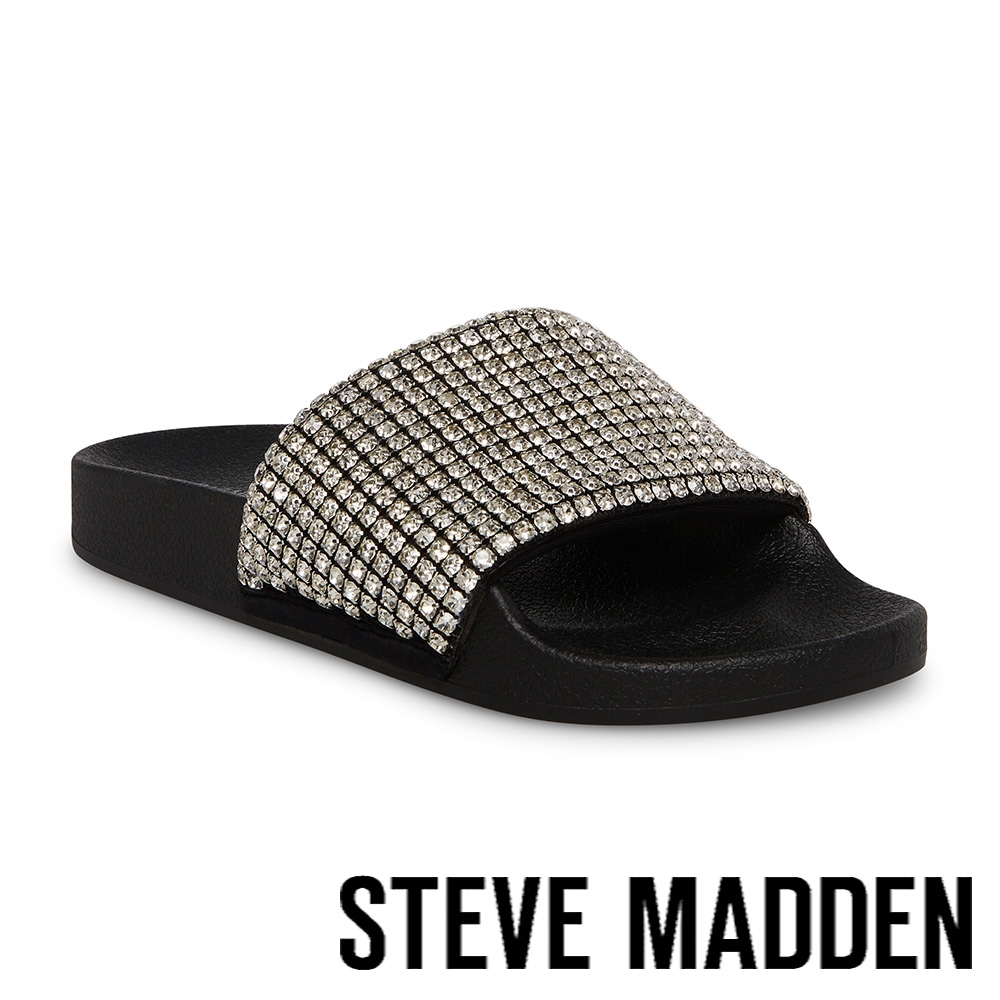 STEVE MADDEN-SIGN 鑽面平底拖鞋-銀色