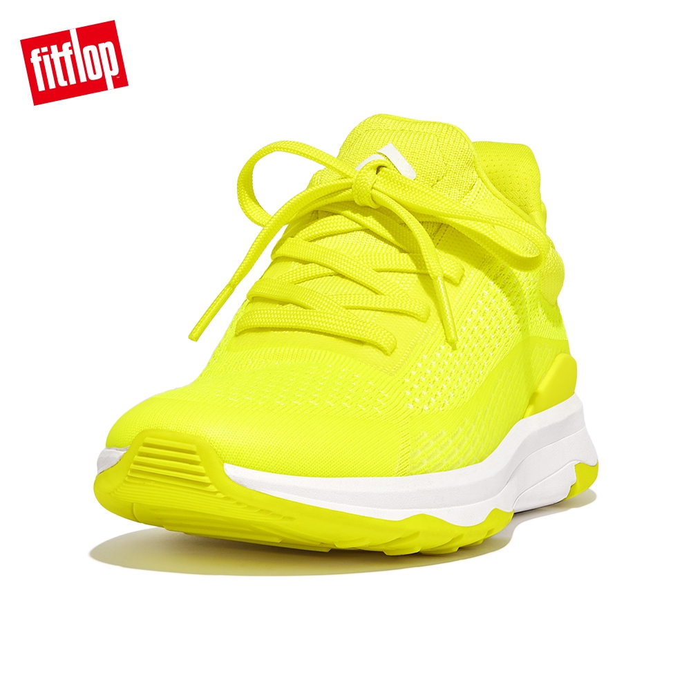 【FitFlop】VITAMIN FFX GLOW-IN-THE-DARK KNIT SPORTS SNEAKERS運動風螢光色繫帶休閒鞋-女(青檸汁色)