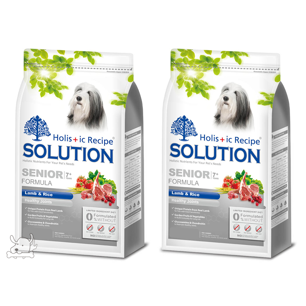 耐吉斯SOLUTION  高齡犬 關節保健配方 羊肉＆田園蔬菜7.5Kg x 2包