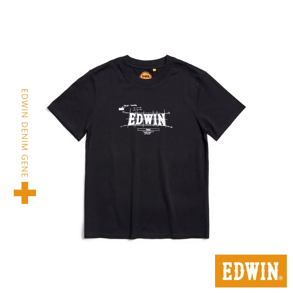 EDWIN 人氣復刻款 橘標 SKETCH LOGO短袖T恤-男-黑色