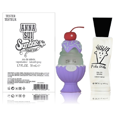 Anna Sui Sundae Violet Vibe 果漾聖代淡香水- 戀愛紫檸 50ml Tester 包裝 (原廠公司貨) 搭贈 Fido Dido 淡香水 100ml