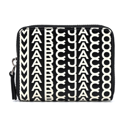 MARC JACOBS THE MONOGRAM 羊皮印花拉鍊零錢包-黑