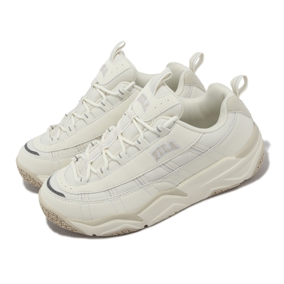 Fila 休閒鞋 Bitmap 女鞋 米白 反光 厚底 皮革 老爹鞋 斐樂 4C635X926