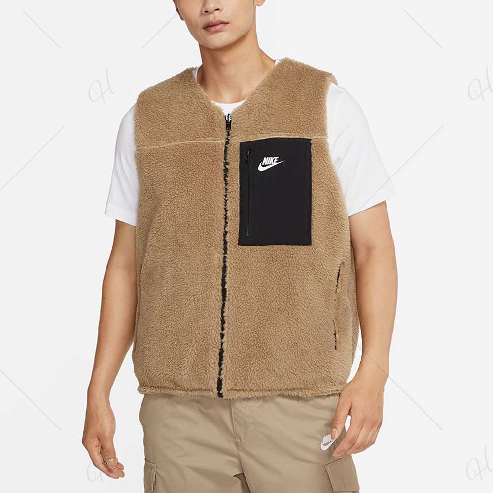 NIKE 背心 運動 搖粒絨 雙面穿 男款 卡其 DQ4879258 AS M NK CLUB+ WINTER VEST REV