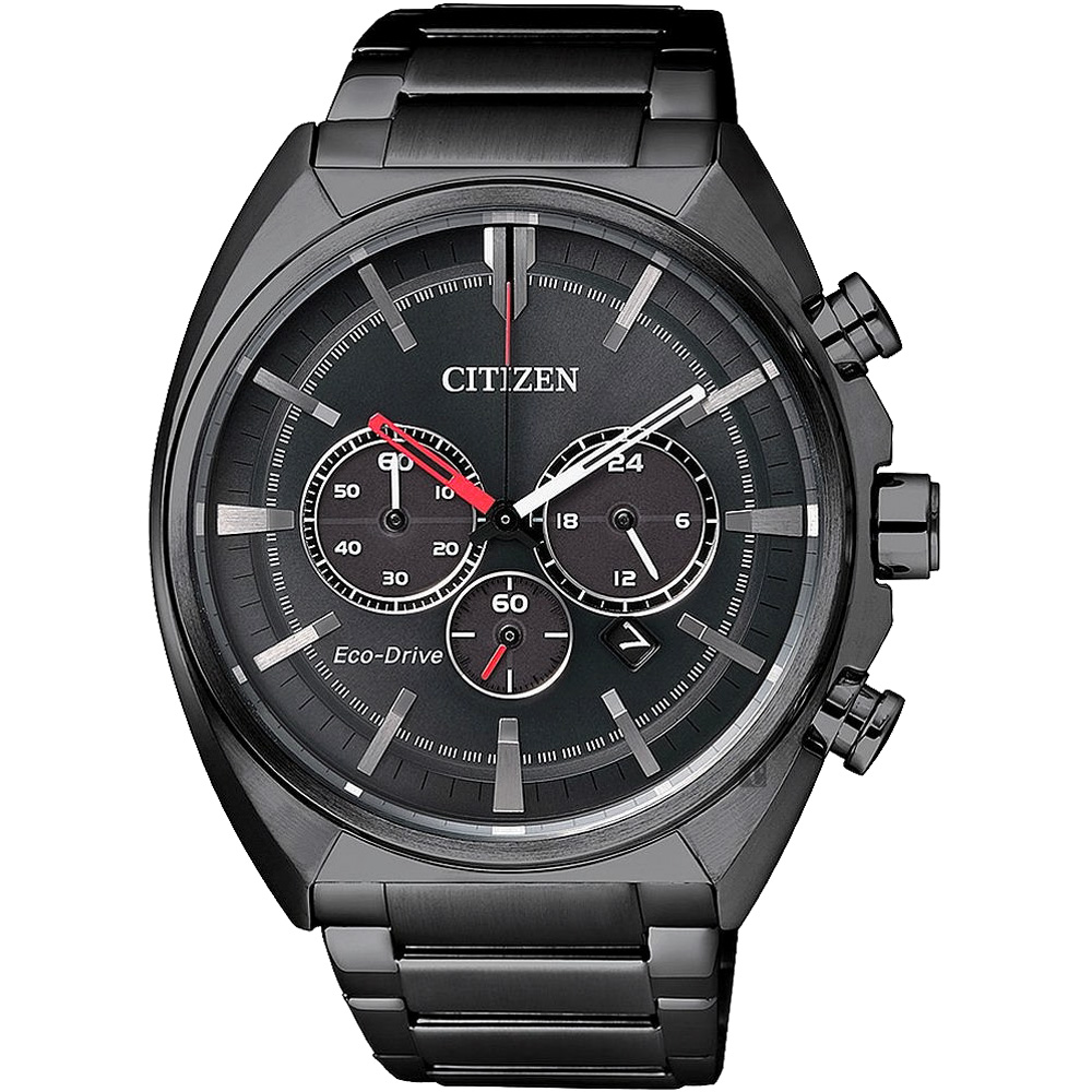 CITIZEN 星辰 Eco-Drive 光動能跨時代計時腕錶-黑/43mm