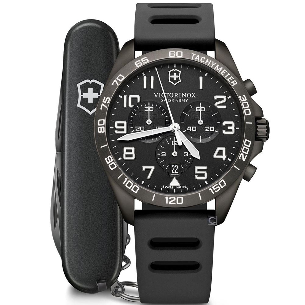 Victorinox SWISS ARMY 瑞士維氏Fieldforce 競速計時腕錶(VISA-241926.1)套組