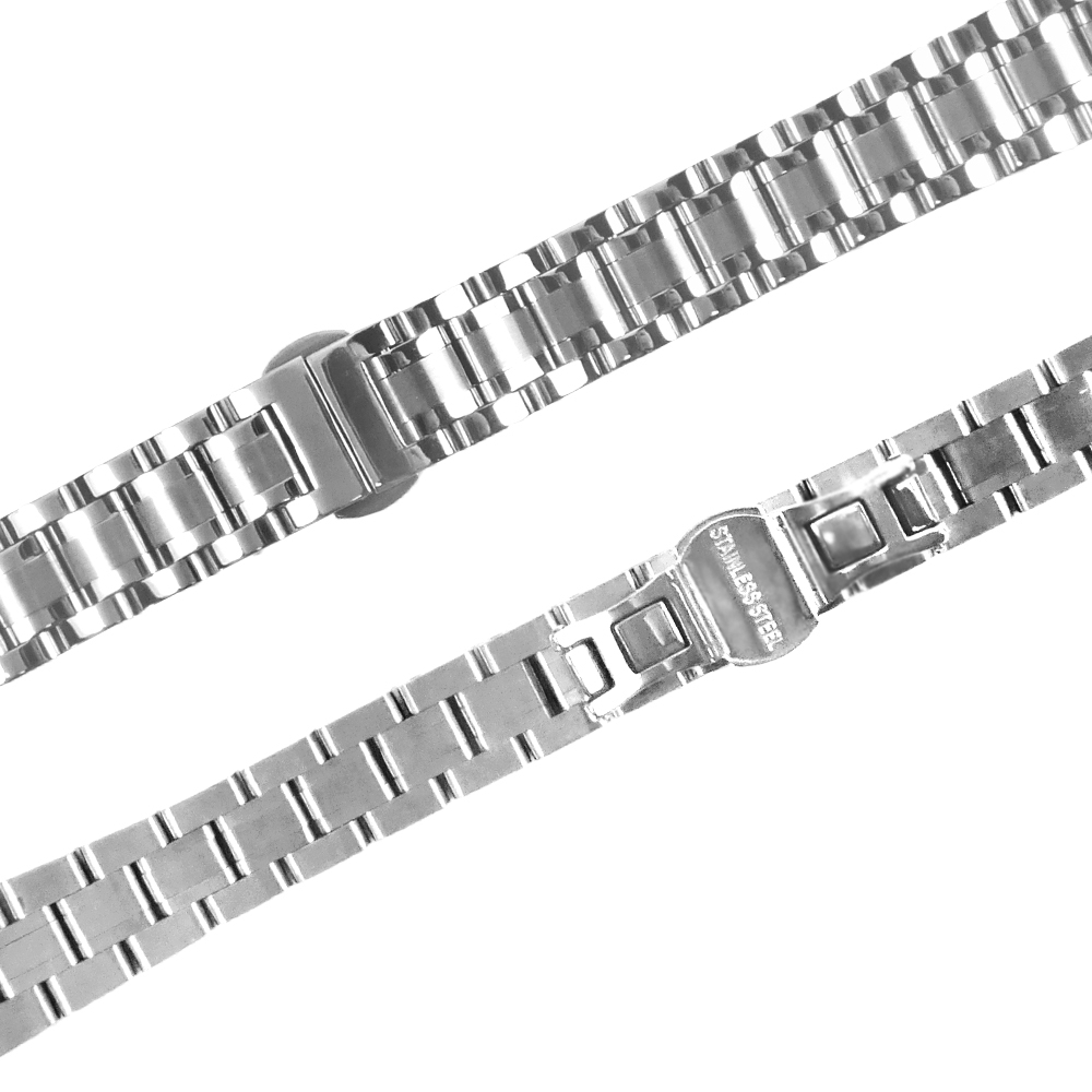 Watchband / 20.21.22.23.24.26.28mm / 各品牌通用 蝴蝶雙壓扣 不鏽鋼錶帶-銀色