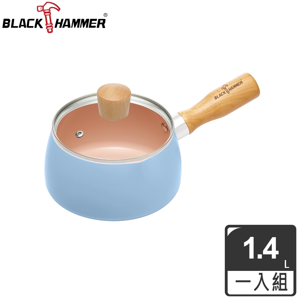 【BLACK HAMMER】粉彩陶瓷不沾單柄湯鍋(三色可選) product image 1