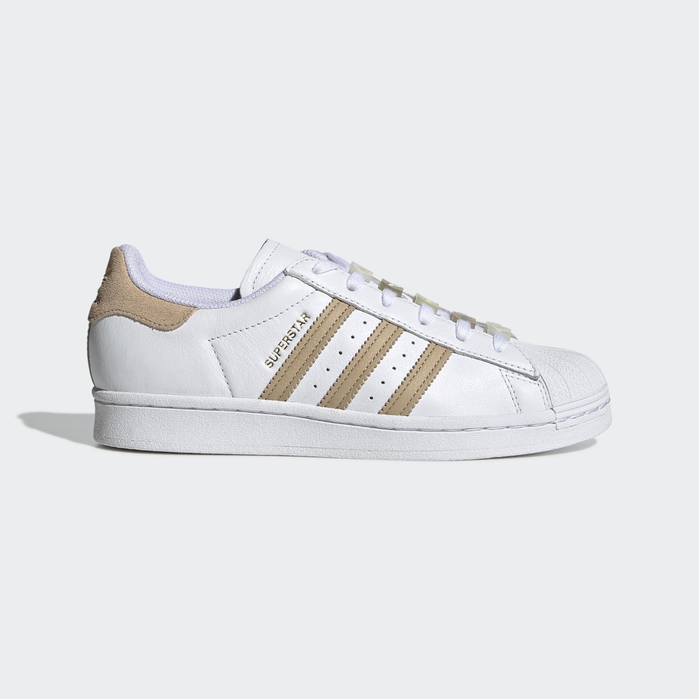 ADIDAS SUPERSTAR 焦糖 女休閒鞋-白-GZ0868