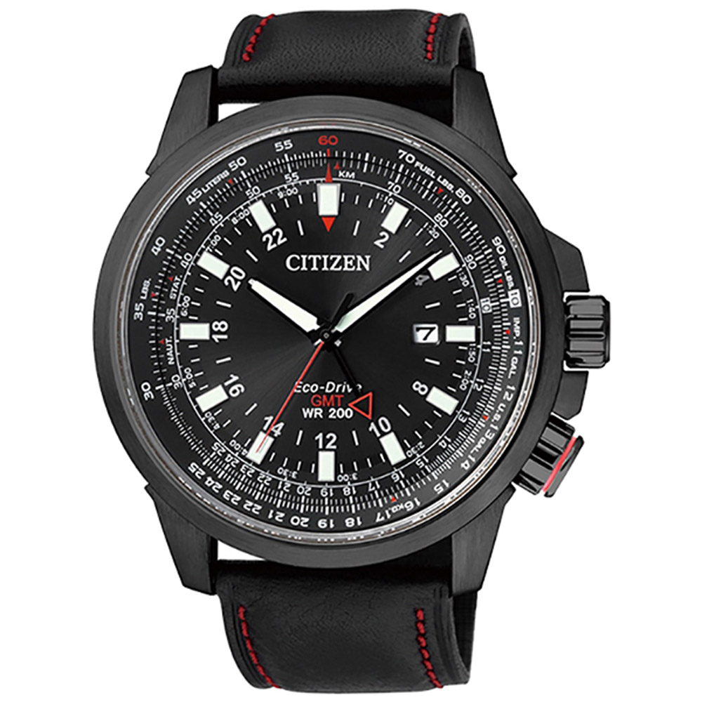 CITIZEN PROMASTER光動能雙時區航空飛行腕錶(BJ7076-00E)45mm