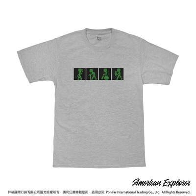 American Explorer 美國探險家 印花T恤(客製商品無法退換) 圓領 美國棉 T-Shirt 獨家設計款 棉質 短袖 -小綠人