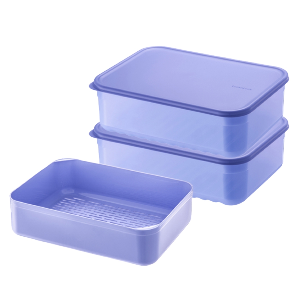 【樂扣樂扣】聰明精靈冰箱收納保鮮盒 3.2L兩件組(含瀝水籃)