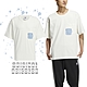 adidas 短袖上衣 Adicolor Tee 男款 米白 藍 短T 休閒 雙口袋 純棉 寬鬆 愛迪達 HM7990 product thumbnail 1