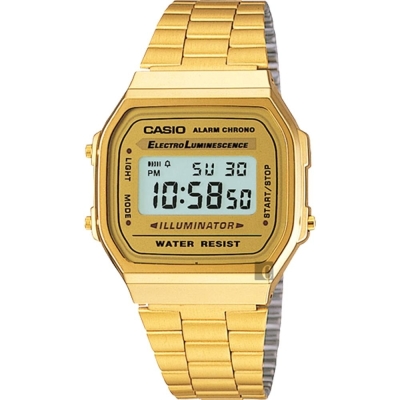 CASIO 卡西歐 復刻方型金錶 迎春好禮 A168WG-9WDF