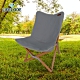 LIFECODE《北歐風》雙層帆布櫸木折疊椅/小川椅-藍灰色 product thumbnail 2