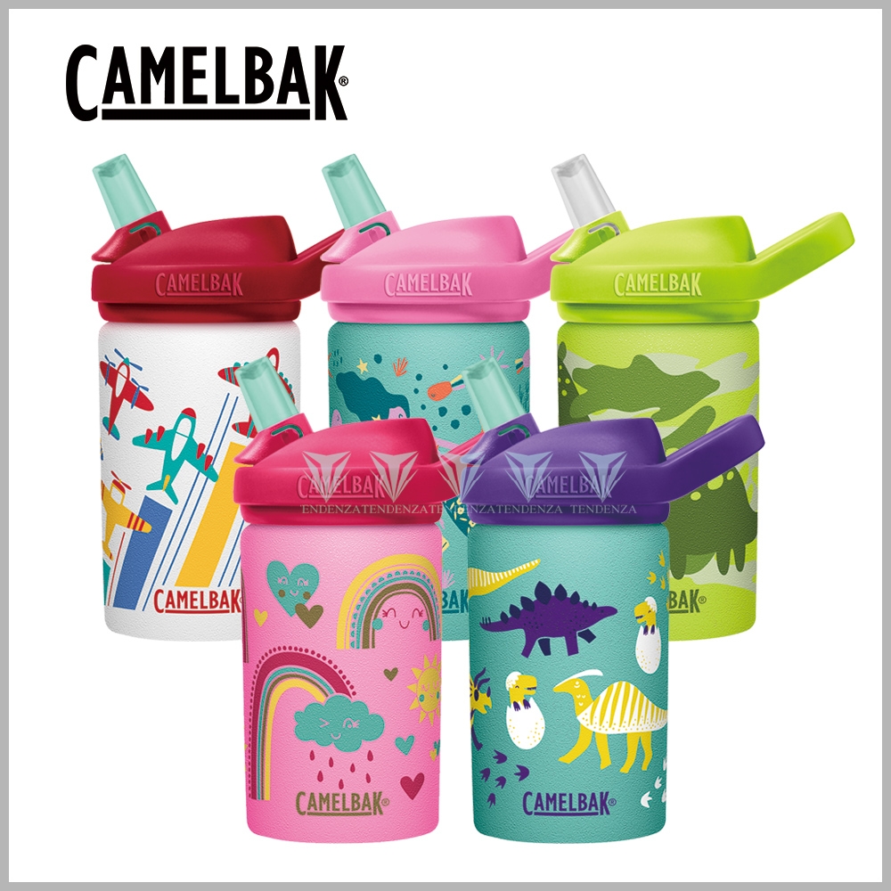 美國CamelBak 400ml eddy+ kids兒童吸管單層不鏽鋼瓶-噴射飛機 CB2674101041