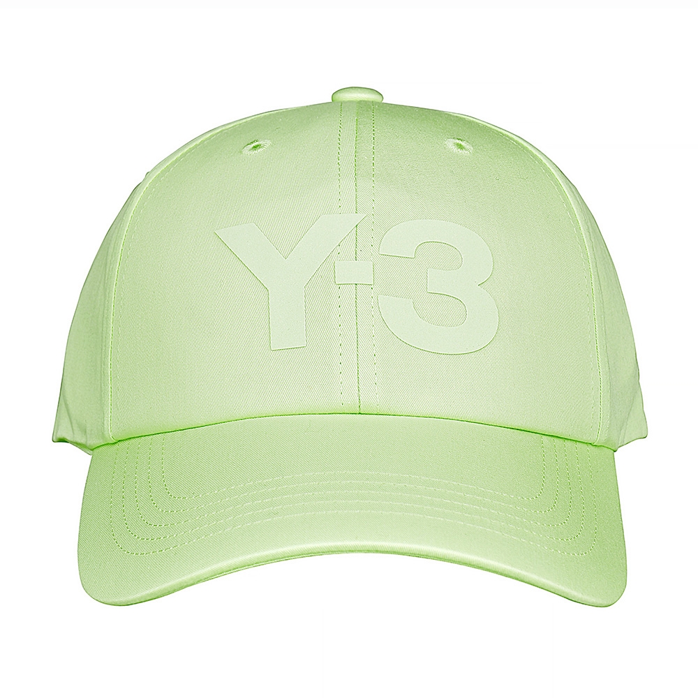 Y-3綠字LOGO棉/聚酯纖維製老帽棒球帽(男款/淺綠)