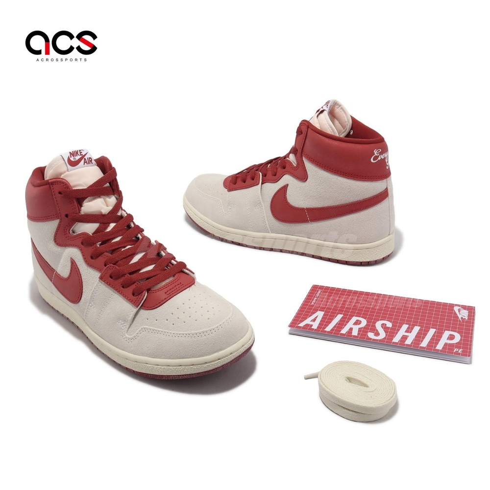 Nike Jordan Air Ship PE SP Every Game 米白紅麂皮男鞋喬丹休閒鞋