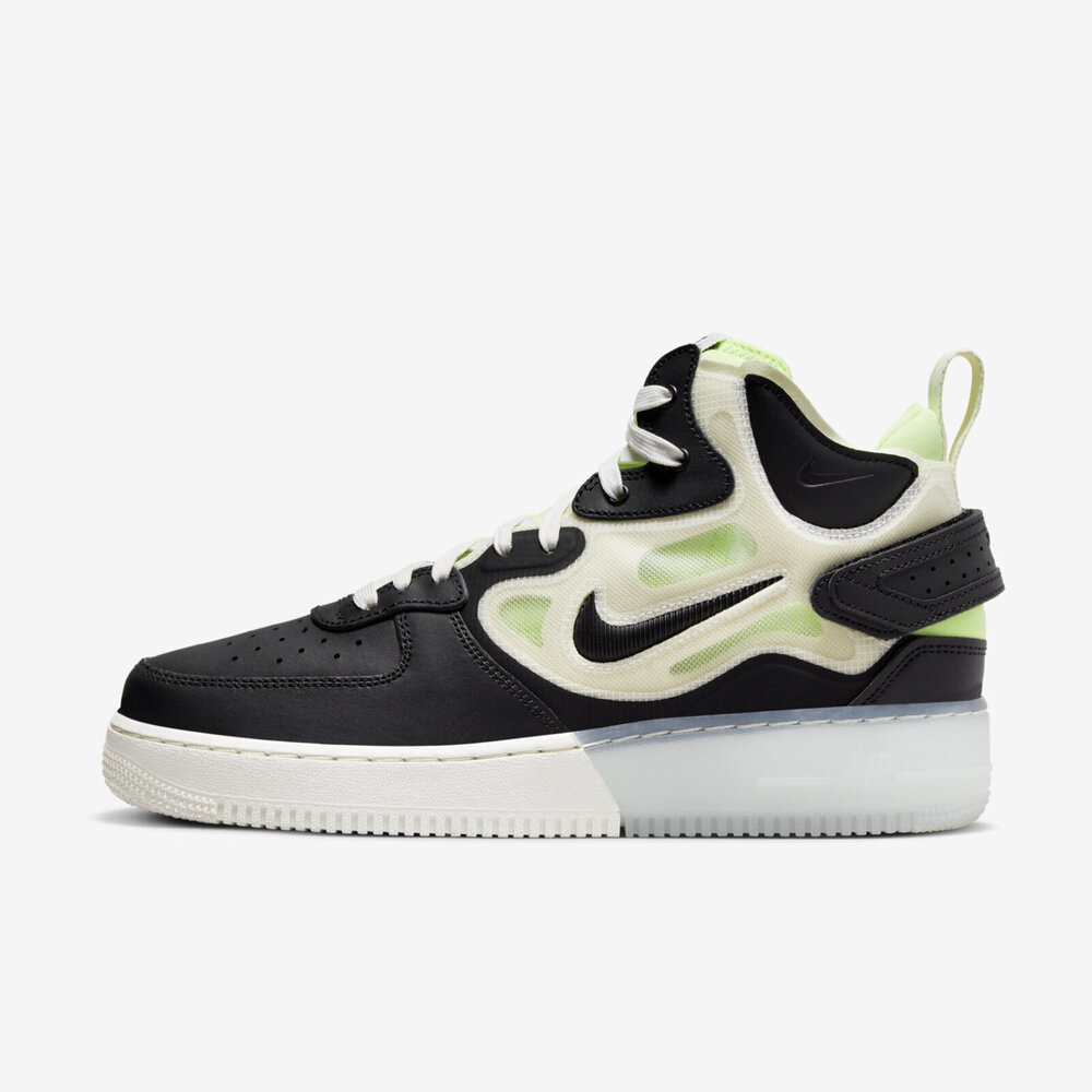 Nike Air Force 1 Mid React [DQ1872-100] 男休閒鞋運動經典中筒解構黑